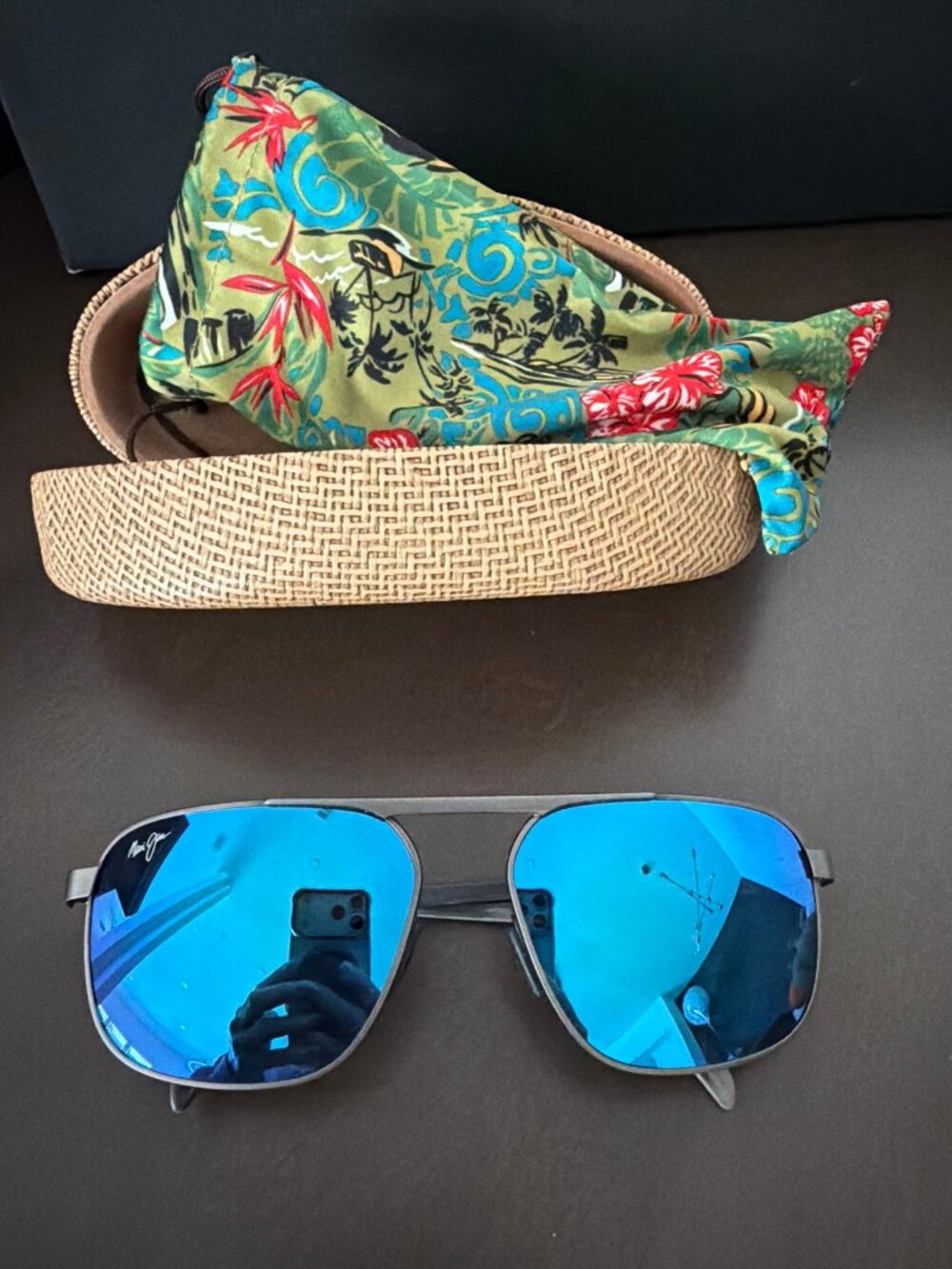 Maui Jim Aviator Sunglasses Blue Hawaii Polarized Grey Frame — New, Worn Once